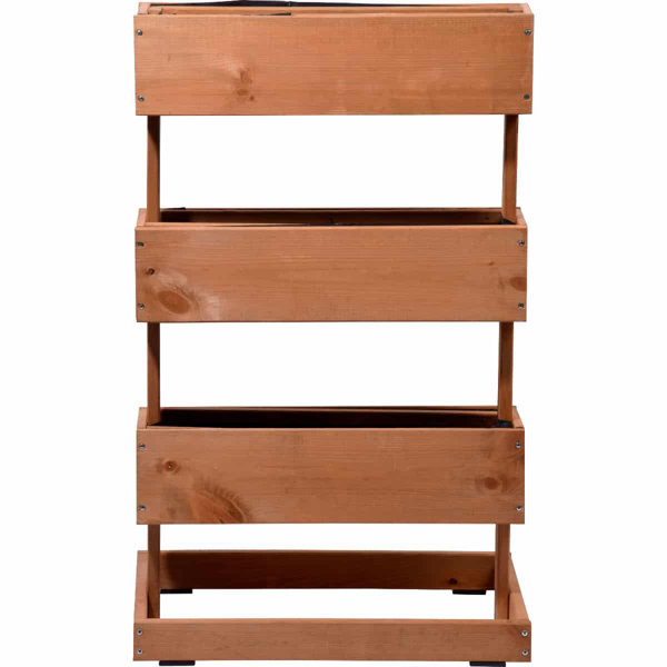 Dakota Fields Vertical bed with 3 planters, pine Wayfair.co.uk